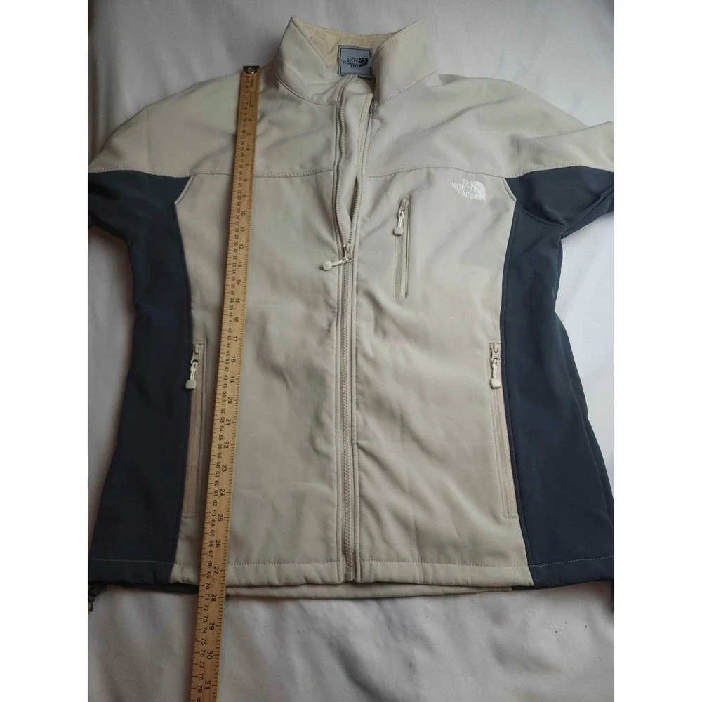 The North Face Apex Bionic Softshell Jacket Mens Medium Cream Grey Full Zip